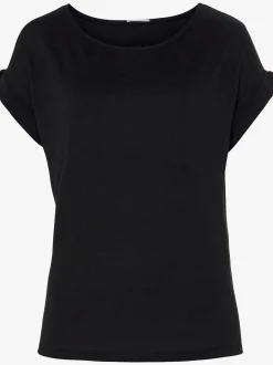 LASCANA T-Shirts<T-shirt à manches courtes gros bouton imitation bois à la finition des manches