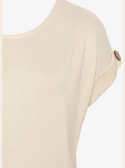 LASCANA T-Shirts<T-shirt à manches courtes gros bouton imitation bois à la finition des manches