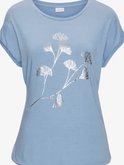 LASCANA T-Shirts<T-shirt à manches courtes imprimé feuille de qualité avec design floral