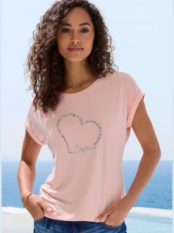LASCANA T-Shirts<T-shirt à manches courtes imprimé cœur