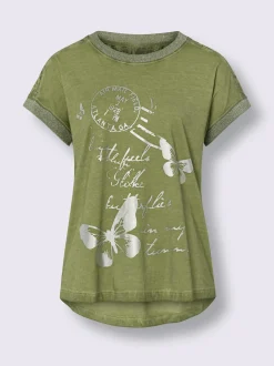 Linea Tesini T-Shirts<T-shirt à manches courtes imprimé feuille brillant