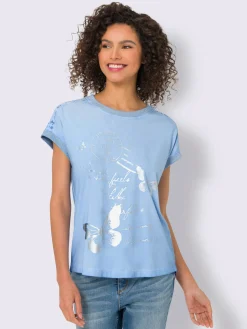 Linea Tesini T-Shirts<T-shirt à manches courtes imprimé feuille brillant