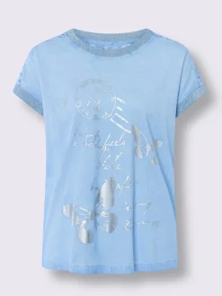 Linea Tesini T-Shirts<T-shirt à manches courtes imprimé feuille brillant