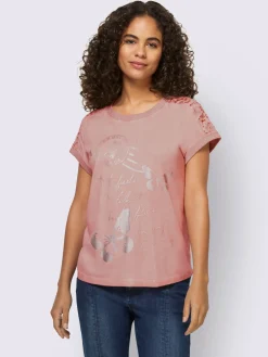 Linea Tesini T-Shirts<T-shirt à manches courtes imprimé feuille brillant