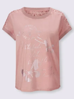 Linea Tesini T-Shirts<T-shirt à manches courtes imprimé feuille brillant