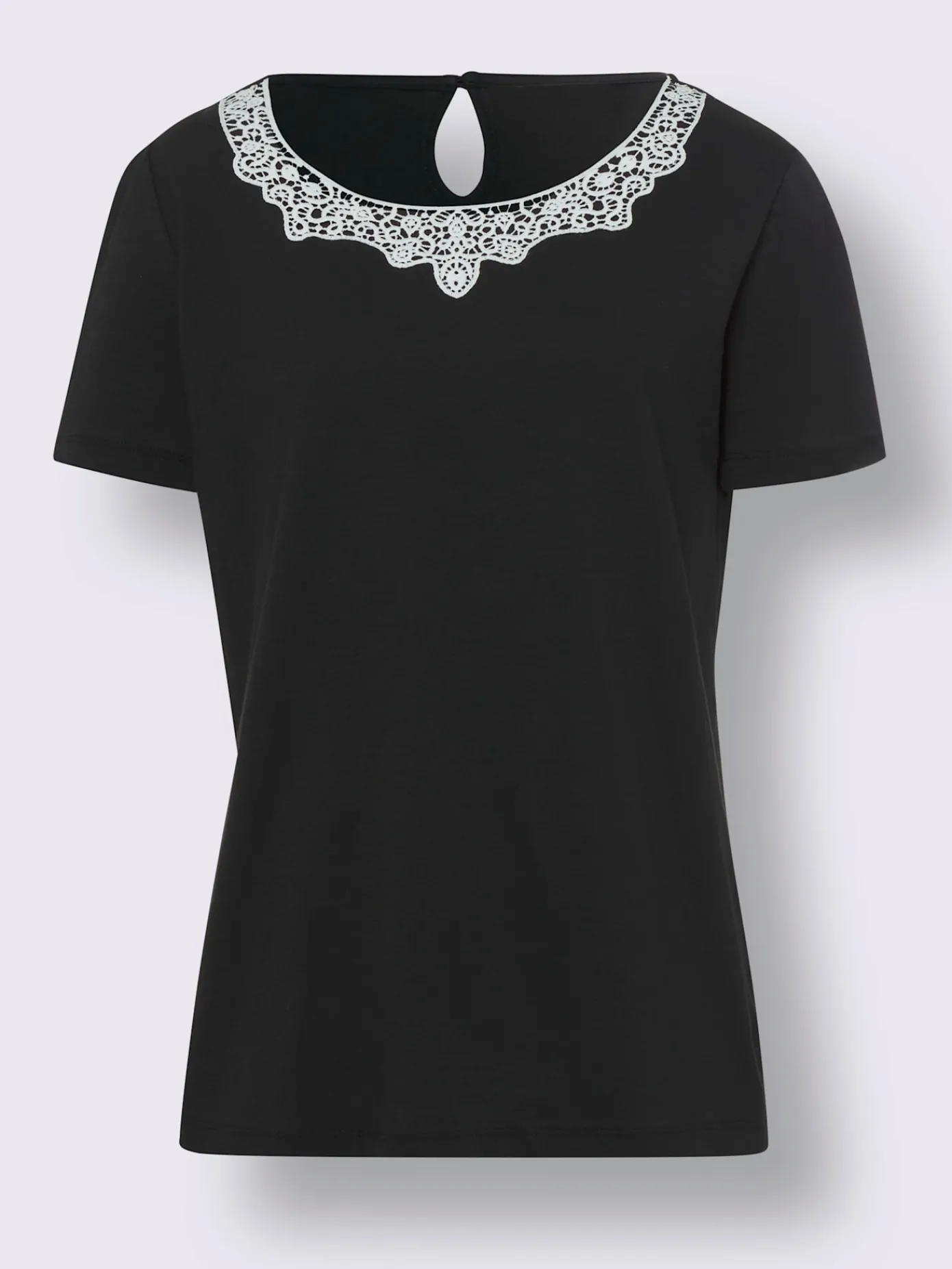Linea Tesini T-Shirts<T-shirt à manches courtes jolie dentelle sur l'encolure