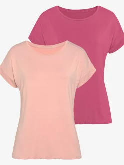 Vivance T-Shirts<T-shirt à manches courtes large bordure à la finition des manches