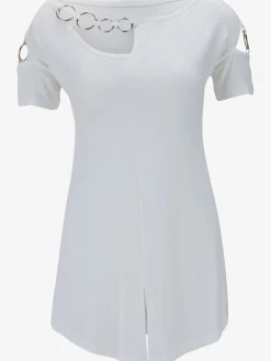 Linea Tesini T-Shirts<T-shirt à manches courtes éléments décoratifs à l'encolure et aux manches