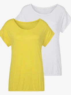 Vivance T-Shirts<T-shirt à manches courtes large bordure à la finition des manches