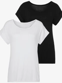 Vivance T-Shirts<T-shirt à manches courtes large bordure à la finition des manches