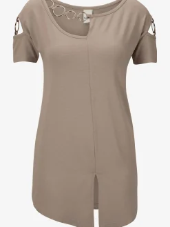 Linea Tesini T-Shirts<T-shirt à manches courtes éléments décoratifs à l'encolure et aux manches