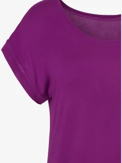 Vivance T-Shirts<T-shirt à manches courtes large bordure à la finition des manches