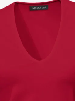 Ashley Brooke T-Shirts<T-shirt à manches courtes manches mi-longues et encolure en v féminine