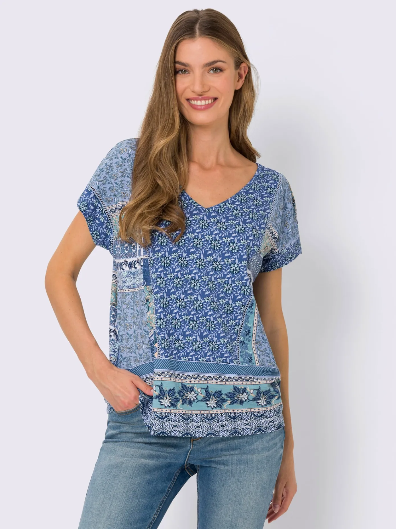 Linea Tesini T-Shirts<T-shirt à manches courtes motif patchwork