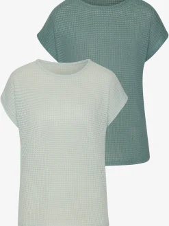 Vivance T-Shirts<T-shirt à manches courtes matière gaufrée légèrement transparente