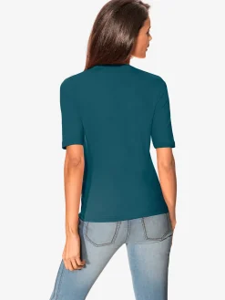 Ashley Brooke T-Shirts<T-shirt à manches courtes manches mi-longues et encolure en v féminine