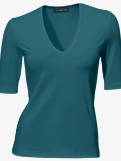 Ashley Brooke T-Shirts<T-shirt à manches courtes manches mi-longues et encolure en v féminine