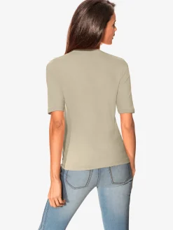 Ashley Brooke T-Shirts<T-shirt à manches courtes manches mi-longues et encolure en v féminine