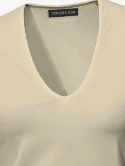 Ashley Brooke T-Shirts<T-shirt à manches courtes manches mi-longues et encolure en v féminine