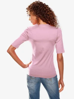 Ashley Brooke T-Shirts<T-shirt à manches courtes manches mi-longues et encolure en v féminine