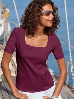 T-Shirts<T-shirt à manches courtes pur coton