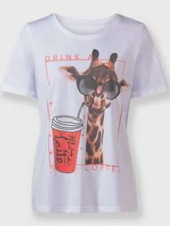 T-Shirts<T-shirt à manches courtes pur coton