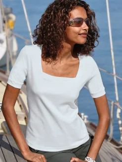 T-Shirts<T-shirt à manches courtes pur coton