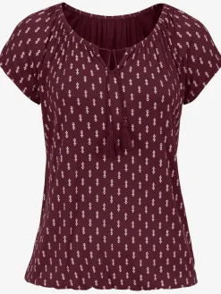 Vivance T-Shirts<T-shirt à manches courtes plis et houppe à nouer