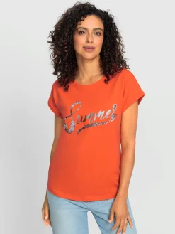 T-Shirts<T-shirt à manches courtes pur coton