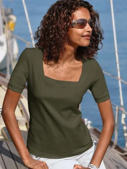 T-Shirts<T-shirt à manches courtes pur coton