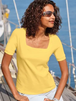 T-Shirts<T-shirt à manches courtes pur coton