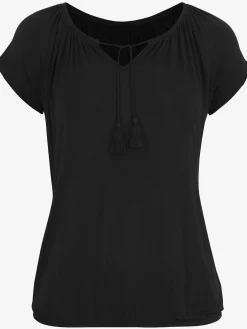 Vivance T-Shirts<T-shirt à manches courtes plis et houppe à nouer