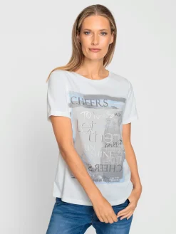 Rick Cardona T-Shirts<T-shirt à manches courtes petites pierres brillantes fantaisie