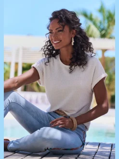 Vivance T-Shirts<T-shirt à manches courtes qualité piqué ultra-douce