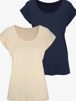 Beachtime T-Shirts<T-shirt à manches courtes qualité dévoré tendance avec rayures