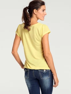 Linea Tesini T-Shirts<T-shirt à manches courtes qualité dévoré, imprimé effet ton sur ton