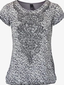 Linea Tesini T-Shirts<T-shirt à manches courtes qualité dévoré, imprimé effet ton sur ton