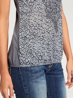 Linea Tesini T-Shirts<T-shirt à manches courtes qualité dévoré, imprimé effet ton sur ton