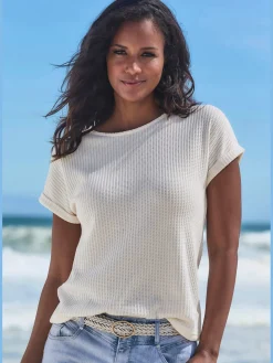 Vivance T-Shirts<T-shirt à manches courtes qualité piqué ultra-douce