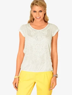 Linea Tesini T-Shirts<T-shirt à manches courtes qualité dévoré, imprimé effet ton sur ton