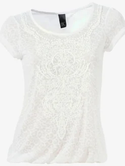 Linea Tesini T-Shirts<T-shirt à manches courtes qualité dévoré, imprimé effet ton sur ton