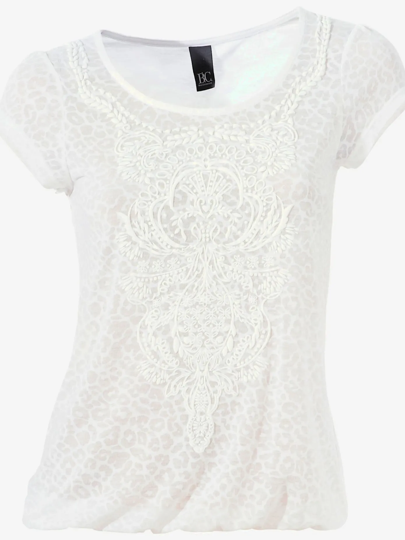 Linea Tesini T-Shirts<T-shirt à manches courtes qualité dévoré, imprimé effet ton sur ton