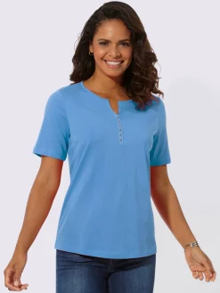 T-Shirts<T-shirt à manches courtes ruban gros grain avec rivets