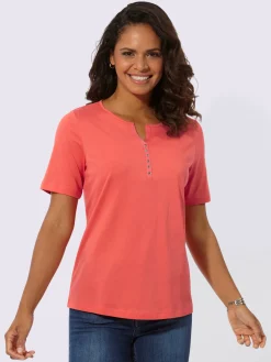 T-Shirts<T-shirt à manches courtes ruban gros grain avec rivets