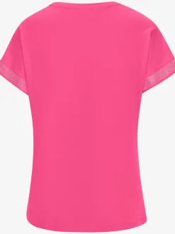 LASCANA T-Shirts<T-shirt à manches courtes strass scintillants à l'ourlet des manches pour un look élégant