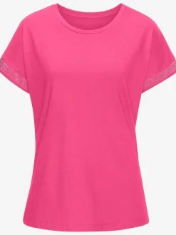 LASCANA T-Shirts<T-shirt à manches courtes strass scintillants à l'ourlet des manches pour un look élégant