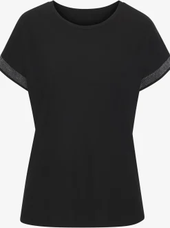 LASCANA T-Shirts<T-shirt à manches courtes strass scintillants à l'ourlet des manches pour un look élégant