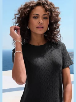 Vivance T-Shirts<T-shirt à manches courtes tricot fin ajouré