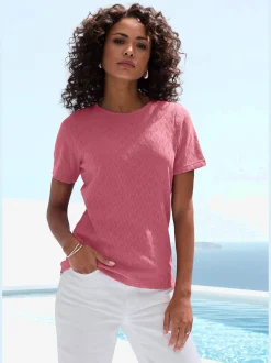 Vivance T-Shirts<T-shirt à manches courtes tricot fin ajouré