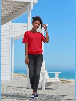 Vivance T-Shirts<T-shirt à manches courtes tricot fin particulièrement doux